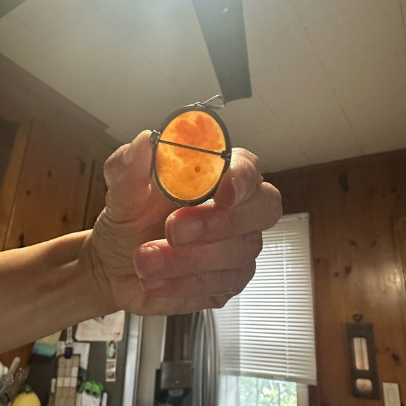 Antique shell cameo 800 silver pin pendant and brooch - Picture 3 of 3